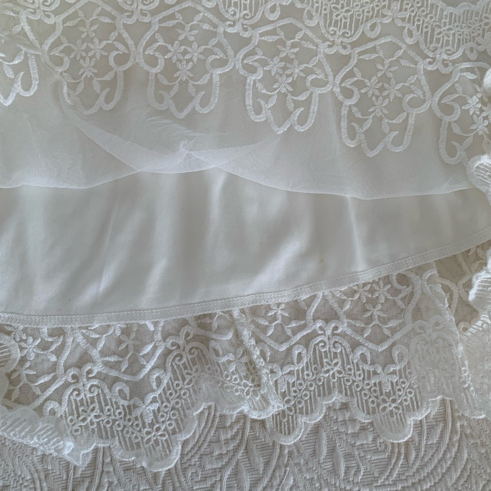 Trixxi Dress Juniors M White Cream Cut Out Back Lined Lace Adjustable Straps - Picture 4 of 16